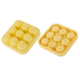 1pc; Frozen Ice Rose Mold; Food Grade Silicone Cork Block Ice Box Ice Cream Maker Household Grinder (Color: yellow)